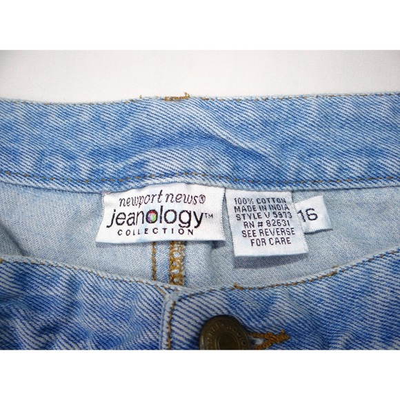 Jeanology Newport News Womens Jeans Star Mesh Cutouts Embellished Denim Sz 16 - Picture 6 of 10